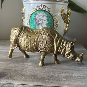 Vintage Brass Rhino